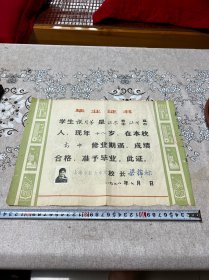 1978年，上海新力中学毕业证一张，折叠发货