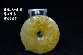 旧藏新疆和田玉籽料人物平安扣