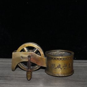 纯铜园墨斗摆件 做工精细 品相如图尺寸：11×5×6×224克