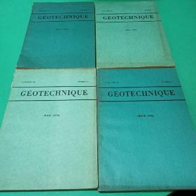 GEOTECHNIQUE 1990年第1-4期全年 岩土技术杂志 外文原版期刊