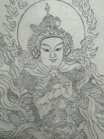 清光绪年间，金陵刻经处刻版画《韦陀菩萨像》，1幅，所塑造形象淳厚威武，刻工细腻精致。为清代原版初刷