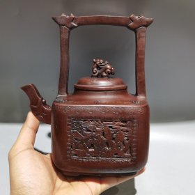品名：四方镂空提梁壶 容量：420cc
