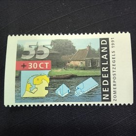 HL503荷兰邮票 1991社会文化基金附捐 农场及其所在地图 3-1 小本票 新 1枚