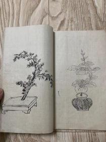 线装古籍，清代时期手绘花道，共手绘22图，画工精美！