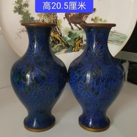 铜胎掐丝珐琅景泰蓝赏瓶一对8147