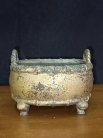 古董  古玩收藏  铜器   铜香炉  传世铜炉 回流铜香炉   纯铜香炉   长11厘米，宽11厘米，高8.5厘米，重量2.2斤