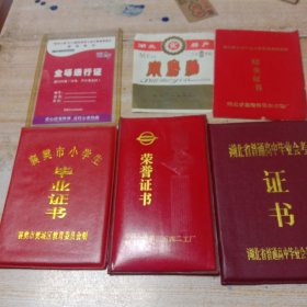 毕业证书、结业证书、荣誉证书等共6个证书