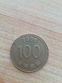 2006年韩国硬币100 银色韩币100