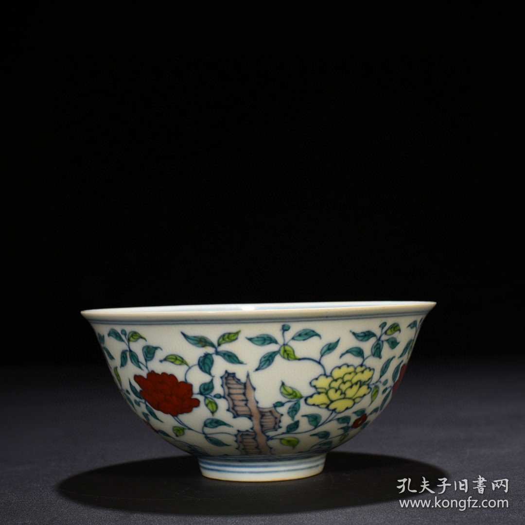 明成化斗彩湖石花卉纹宫碗 7*15.5厘米