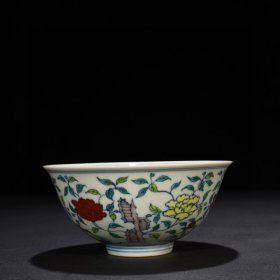 明成化斗彩湖石花卉纹宫碗 7*15.5厘米