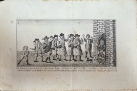 《浮士德自奥尔巴赫酒馆骑桶逃逸》（Faust reitet aus Auerbachs Keller），木口木刻印本，德国，约1880–1900年，附德文题识