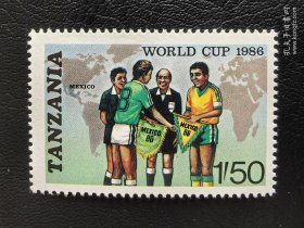 坦桑尼亚邮票。1986年墨西哥世界杯。编号4875。本店经营全世界200个国家の新邮票，欢迎进店浏览、搜索、选购！