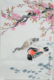 417-16张德泉《鸳鸯戏水》