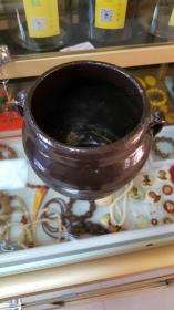 清代黑釉瓷双系罐