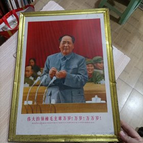 伟大的领袖毛主席万岁！万岁！万万岁！（我们的伟大领袖毛主席在中国共产党第九次全国代表大会上作极其重要的讲话）69京印铁 铁皮画