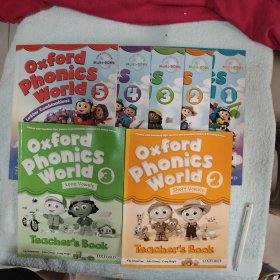 Oxford Phonics world（1-5册含光盘）第1册后面缺了14页看图十练习册（2.3册）共7本合售
