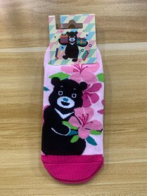 台湾制造 熊 礼品踝袜 杜鹃花 MADE IN TAIWAN 袜子含莱卡 抑菌纱 粉色 尺寸：22-26公分 稀少品 美品 仅一枚 限量发行
