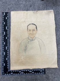 平湖陈巨来母亲汪琦仙画像，汪氏是女篆刻家28.5*22.5cm（照片为网络资料，不提供）