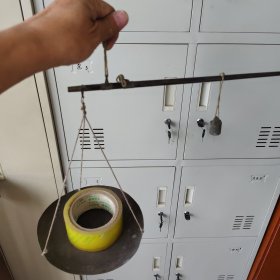 清末民初老铜盘称一个，铜秤砣