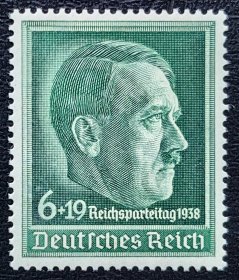 2-205#，德国1938年邮票，纽伦堡会议。人物肖像。历史事件。二战集邮。1全新，原胶上品无贴。