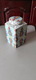 陶彩彩外贸欧式摆件 浮雕堆釉效果瓷器装饰罐
