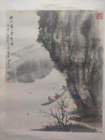 江苏省滨海籍著名画家吴加高精品一副，（秋红处处皆有诗）保真出售   国家一级美术师，清华大学美术学院首席客座教授，加拿大皇家艺术学院客座教授，法中友好交流与发展协会副会长，中国东方名家书画院副院长，中国水墨艺术研究院艺术委员，中国人民大学画院当代傳抱石山水画艺术室导师，首都书画艺术研究会一级美术师，著名山水画家，北京宋庄新联会理事，北京当代傅抱石山水画院院长