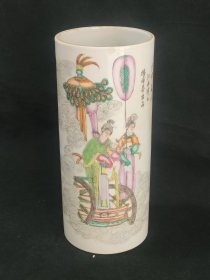 民国~粉彩人物帽筒~天仙美人~江西珠山杨谦泰出品