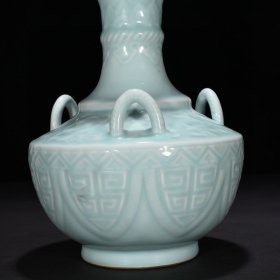 清乾隆粉青釉三系瓶三系尊 32*22厘米