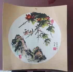 国画：花鸟小品，著名画家常炳华