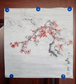 邓洪国画小品《梅花图》，品见描述包快递发货。