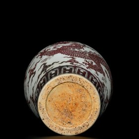 明宣德釉里红龙纹梅瓶40/28厘米