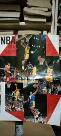 双面海报:NBA湖人五虎将  34号沙奎尔.奥尼尔 8号科比.布莱恩特 9号尼克.文.埃克赛尔 6号埃迪.琼斯 5号罗伯特.霍里；97－98赛季最有价值球员  巩晓彬
