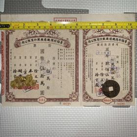 【老股票，民国37年】景福衫袜织造厂股份有限公司股票+增资股款收据