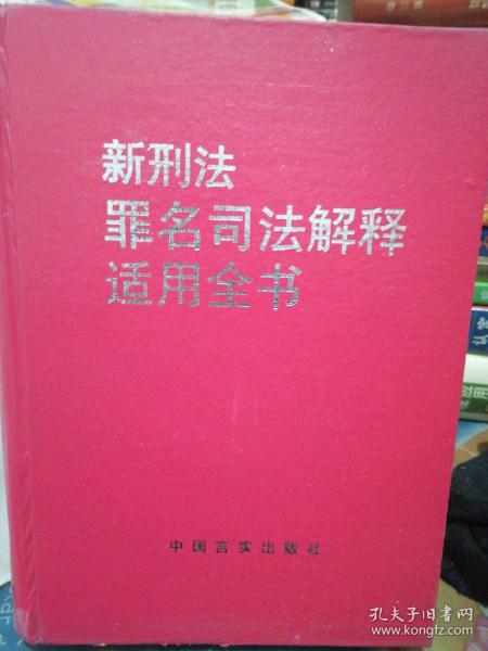 新刑法罪名司法解释适用全书