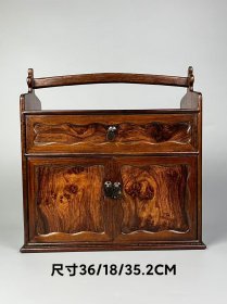 旧藏 书房茶室雅器【黄花梨 提梁柜】，正具鬼脸纹，常用以放置:书、中药、茶具等物，全品完整、牢固无松动，实拍如图！
