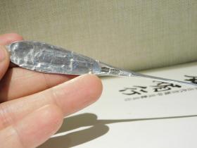 银发簪，手工银发簪，富贵折枝牡丹图案银发簪