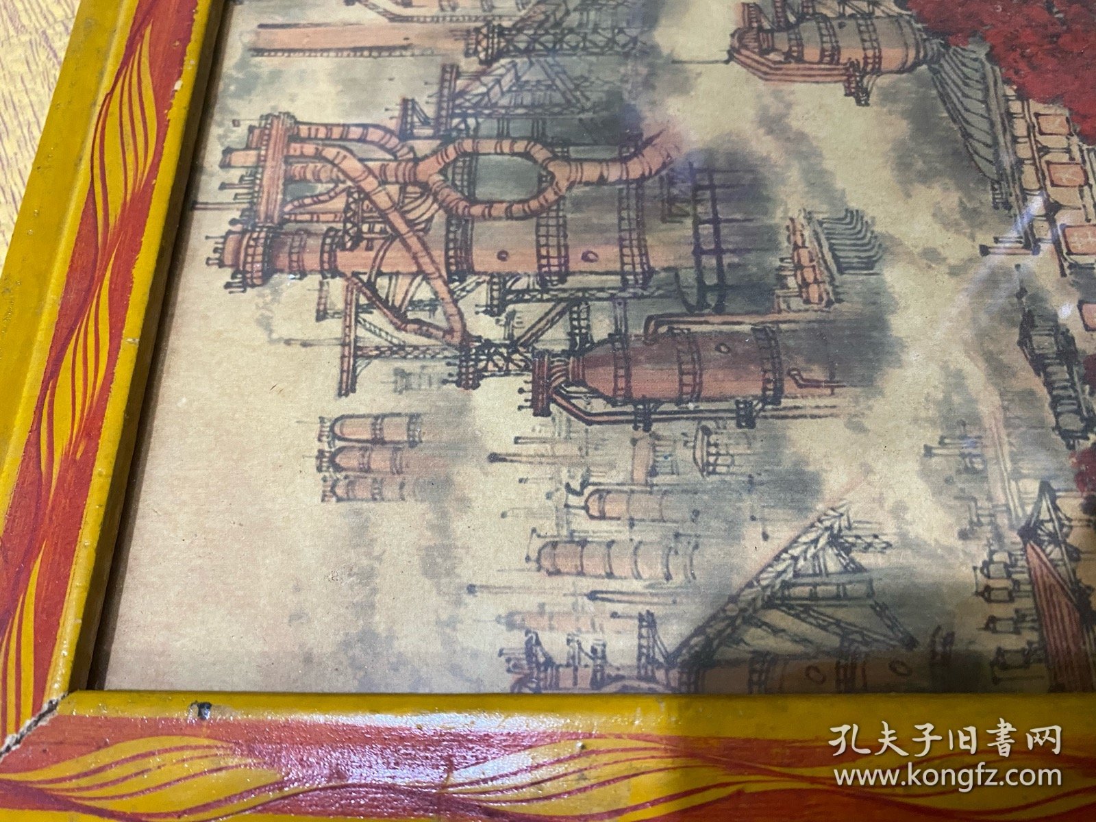 70年代木框画镜框画挂画