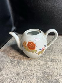 70年代，手绘一枝花茶壶，无盖