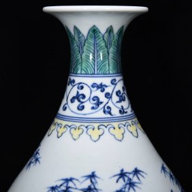 明宣德青花五彩岁寒三友纹玉壶春瓶尺寸31*19厘米