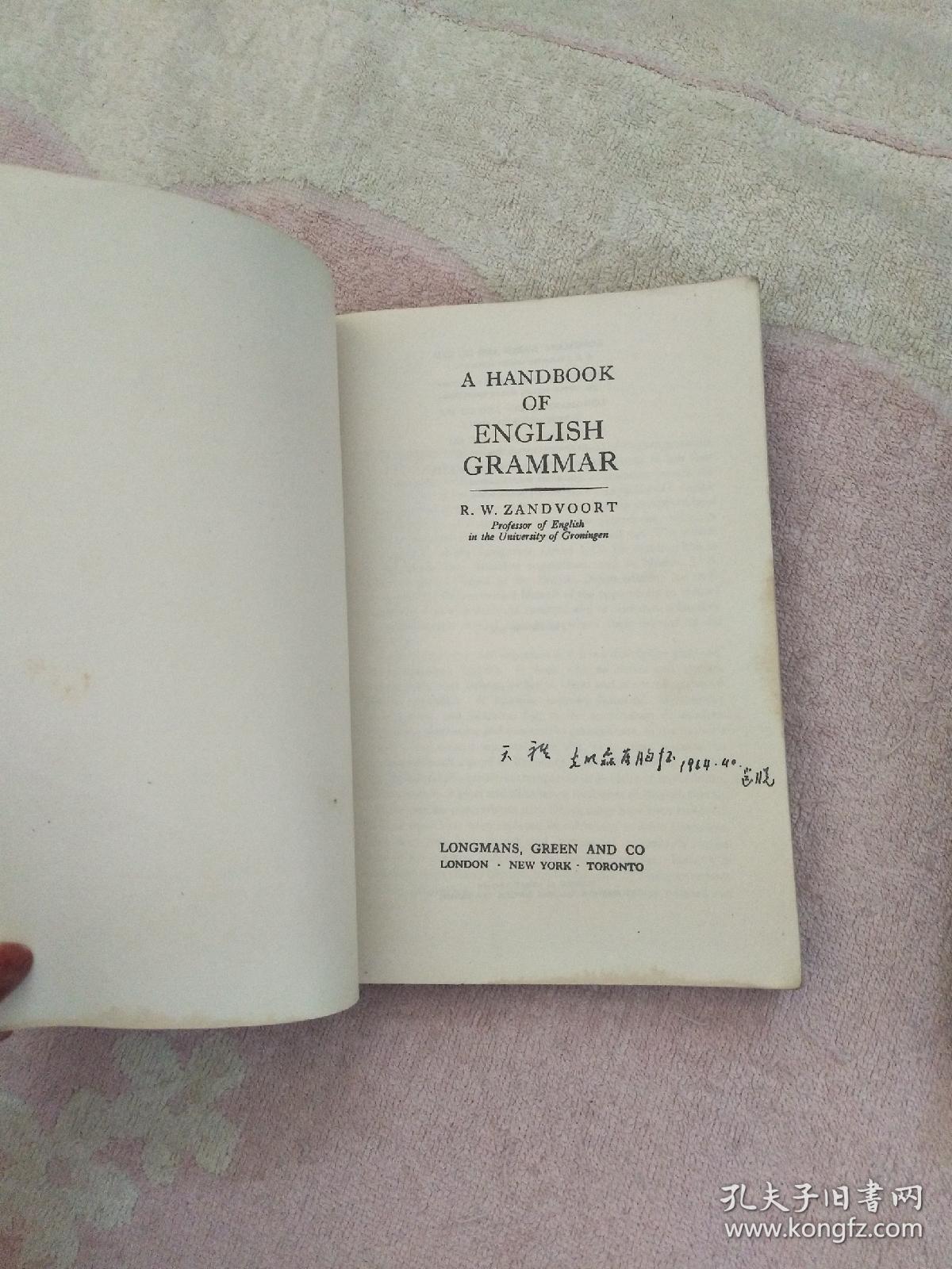 A handbook english grammar