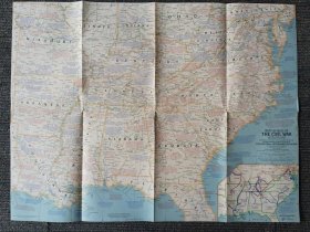 National Geographic国家地理杂志地图系列之1961年4月 The Civil War 美国内战地图