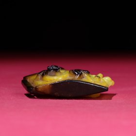 旧藏和田玉 龙凤呈祥黄玉把件