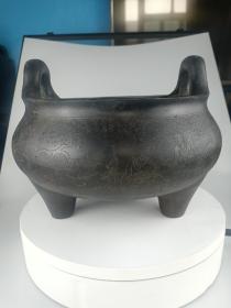古董   古玩收藏  铜器  铜香炉   尺寸长宽高:26/26/22厘米，重量:13.2斤