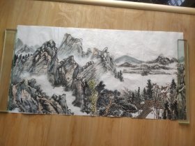 画家手绘山水画作品保真迹.，可惜没有落款，03