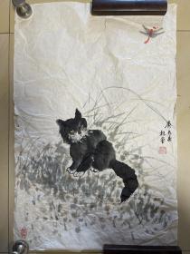 冯林堂 猫咪画 猫画 字画 纯手绘 国画 条幅 作品