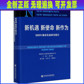 新机遇新使命新作为：2020年湖南发展研究报告