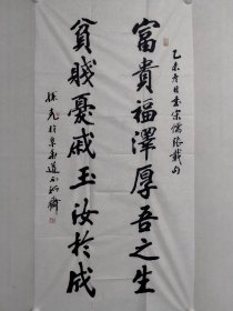 保真书画，中国美协中国画学会常务副会长兼秘书长，著名美术评论家，书法家，孙克四尺整纸书法一幅137.5×68.5cm软片