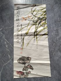 成刚国画一副 名人字画收藏 69.5*31.5cm