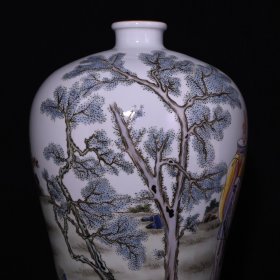 旧藏 清雍正珐琅彩人物故事纹梅瓶 高35×20.5厘米