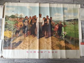 毛主席视察广东农村（油画宣传画）